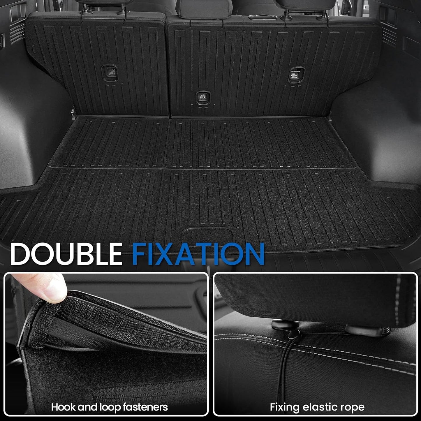 Floor Mats Set for Hyundai Tucson 2022-2025 2026 Hybrid Version (Not fit Gas and PHEV), All Weather TPE Cargo Liner Backrest Mat Trunk Mat Door Sill Guards Accessories (Hybrid Model)