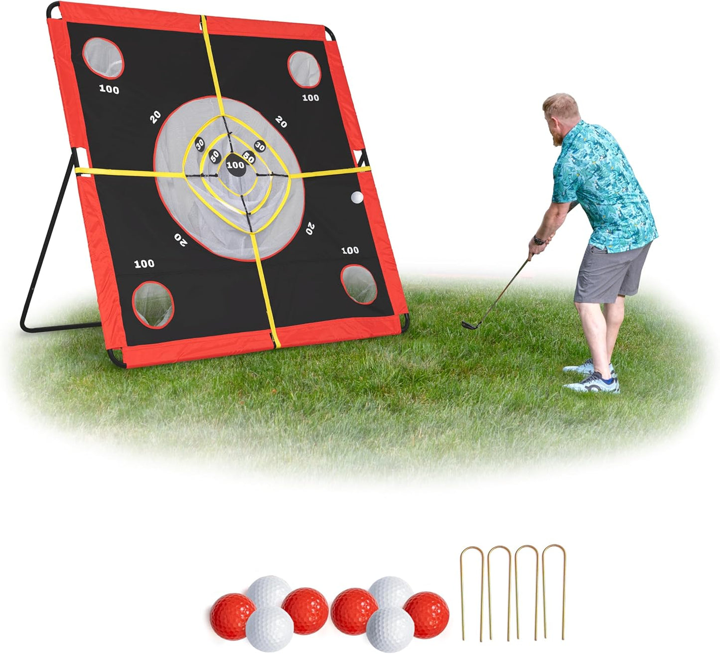 ChipShot Challenge - Backyard Chip Shot Challenge with Scoring Net – Outdoor Golf Practice & Party Game