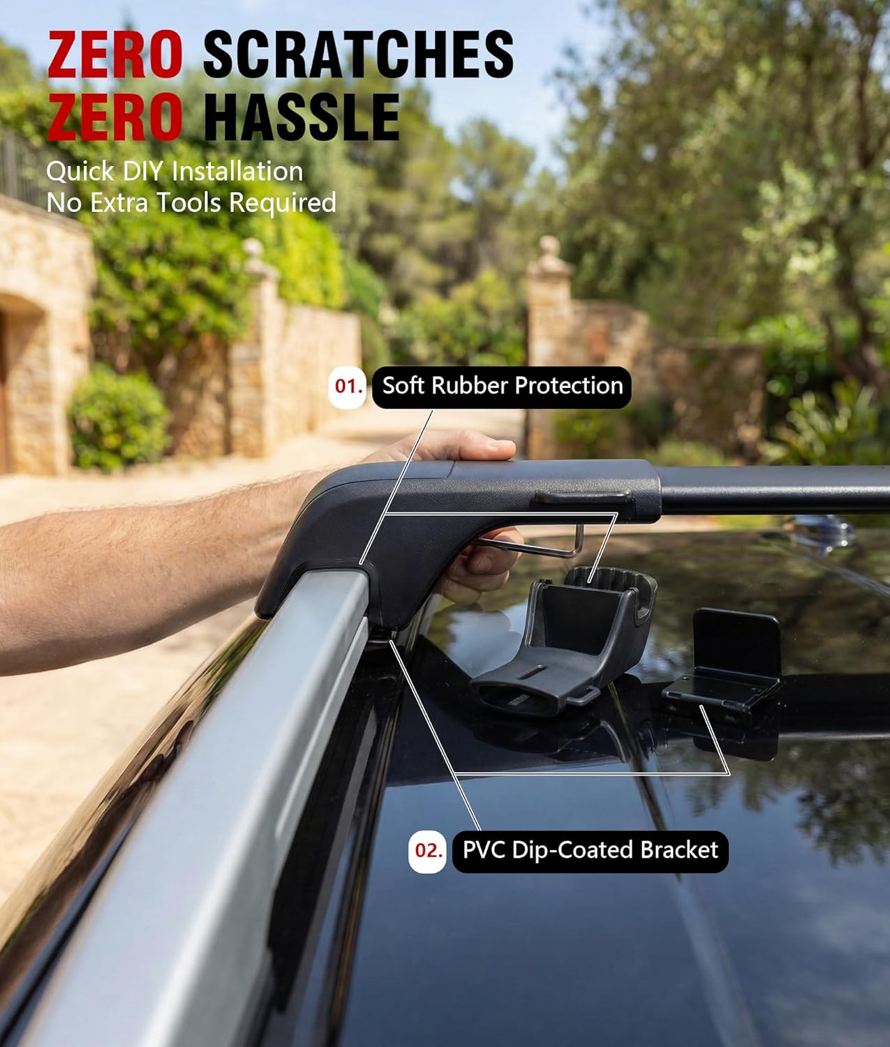 330LBS Roof Rack Cross Bars Fit for 2026 2027 Hyundai Palisade & Palisade Hybrid SEL XRT PRO Limited Calligraphy, Aluminum Cargo Bars, Aerodynamic Silent Rooftop Carrier Crossbars with Tie-Down Rings For Hyundai Palisade 2026-UP Cross Bars Kit