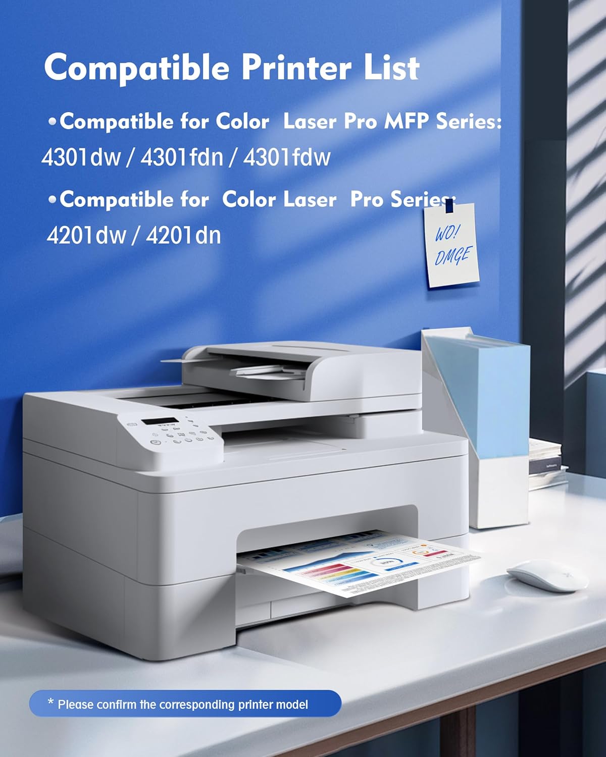 210X Toner Cartridges 4 Pack High Yield (with Chip) Replacement for HP 210X 210A for HP Color LaserJet Pro MFP 4301fdw 4301fdn 4201dw 4201dn Color Pro MFP 4301 4201 Series Printer Ink W2100X W2100A