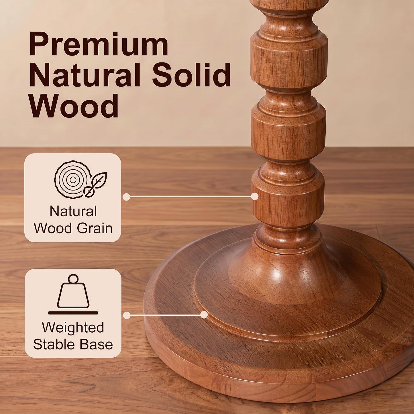 Scenekoy 63.5”H Solid Wood Floor Lamp for Living Room Bedroom, Pull Chain