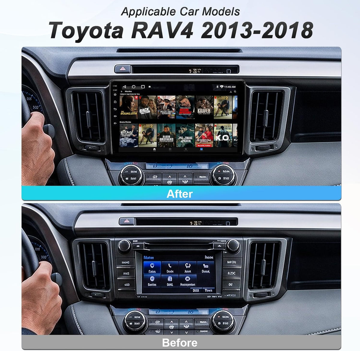 64GB Android 13 Car Radio Stereo for 2013-2018 Toyota RAV4, Plug and Play 10.2", 4Core 2+64GB