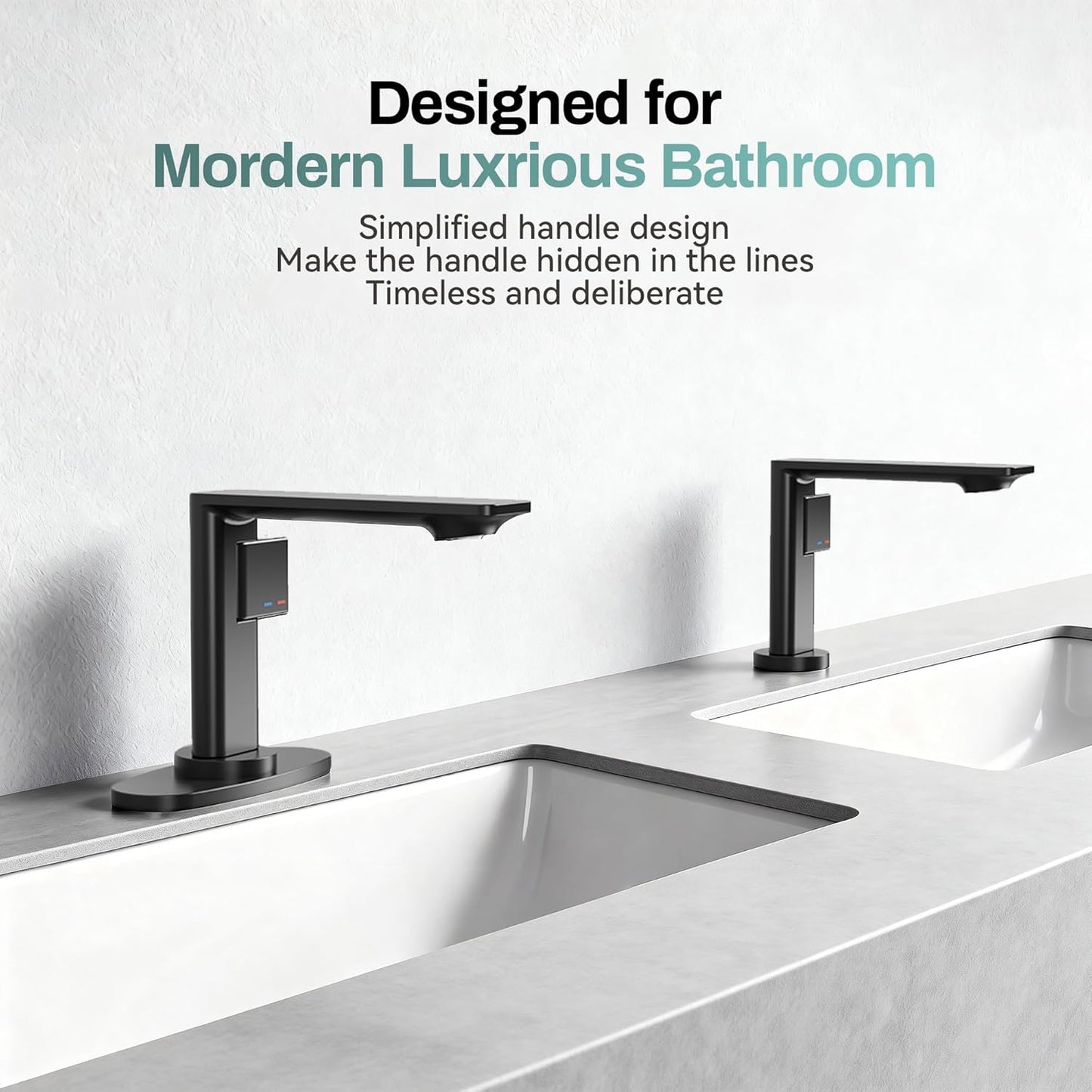 Black Bathroom Faucets 1 Hole 2 Pack, Modern Bathroom Faucet Matte Black with1-Handle, Supply Valve Core, Ceramic Cartridge, Spot-Free & Anti-Splash Finish, Inlet Pipe, 5.3" Tall, Hassle-Free Install Matte Black 2PCS