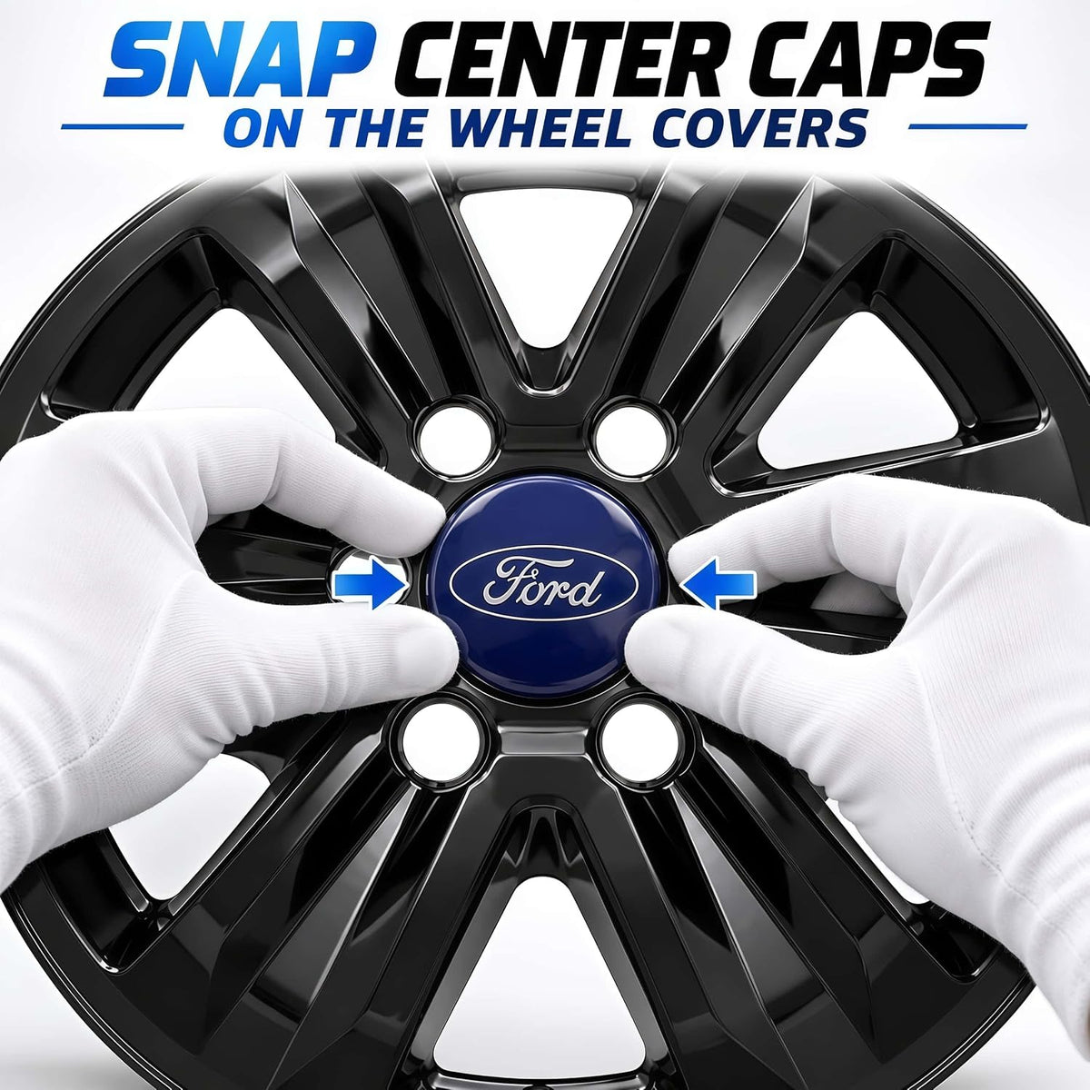 17 Inch Gloss Black Wheel Skins for Ford F-150 2015-2020
