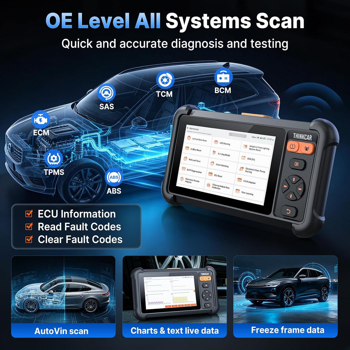 THINKCAR VT679 2-in-1 Bidirectional OBD2 Scanner & TPMS Relearn/Scan Tool