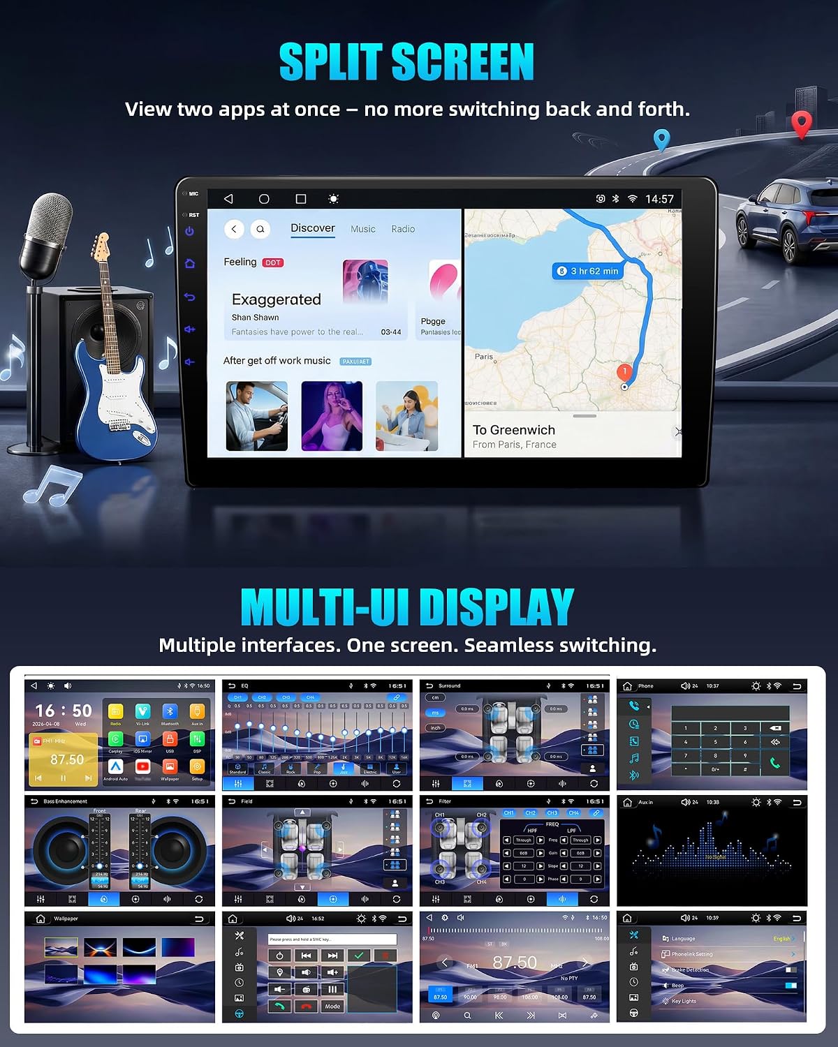 Car Stereo for Hyundai Elantra 2012-2013 9 Inch Car Radio with Bluetooth FM/RDS Carplay Android Auto Mirror Link SWC Backup Camera P1-NEW 9.0