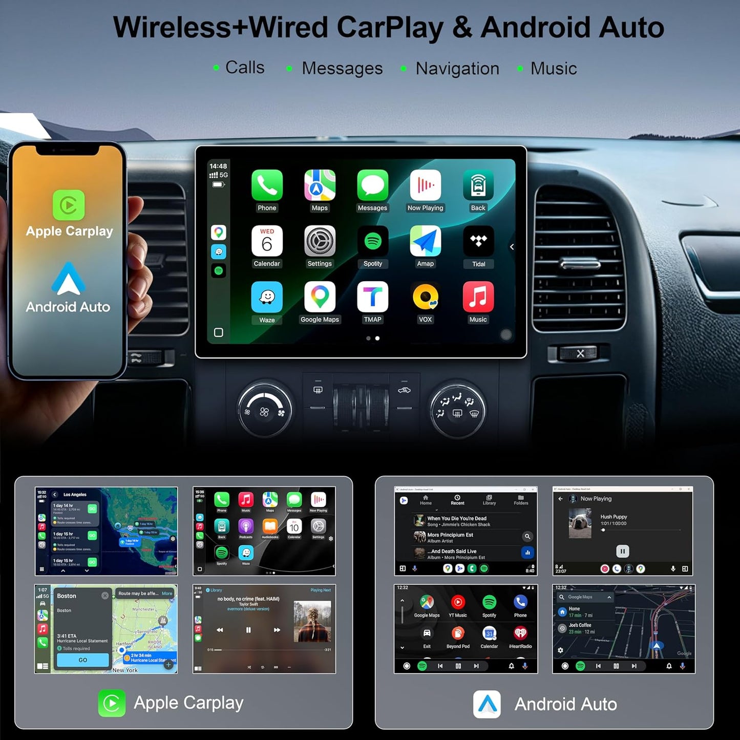 11.5 Inch 8 Core 4GB+64GB Car Radio Stereo for Chevy Silverado 2007-2013 GMC Sierra Yukon, 2K Touchscreen Android 13 Head Unit with Wireless CarPlay & Android Auto, AHD Backup Camera, AM/FM Radio 2007-2013 Silverado