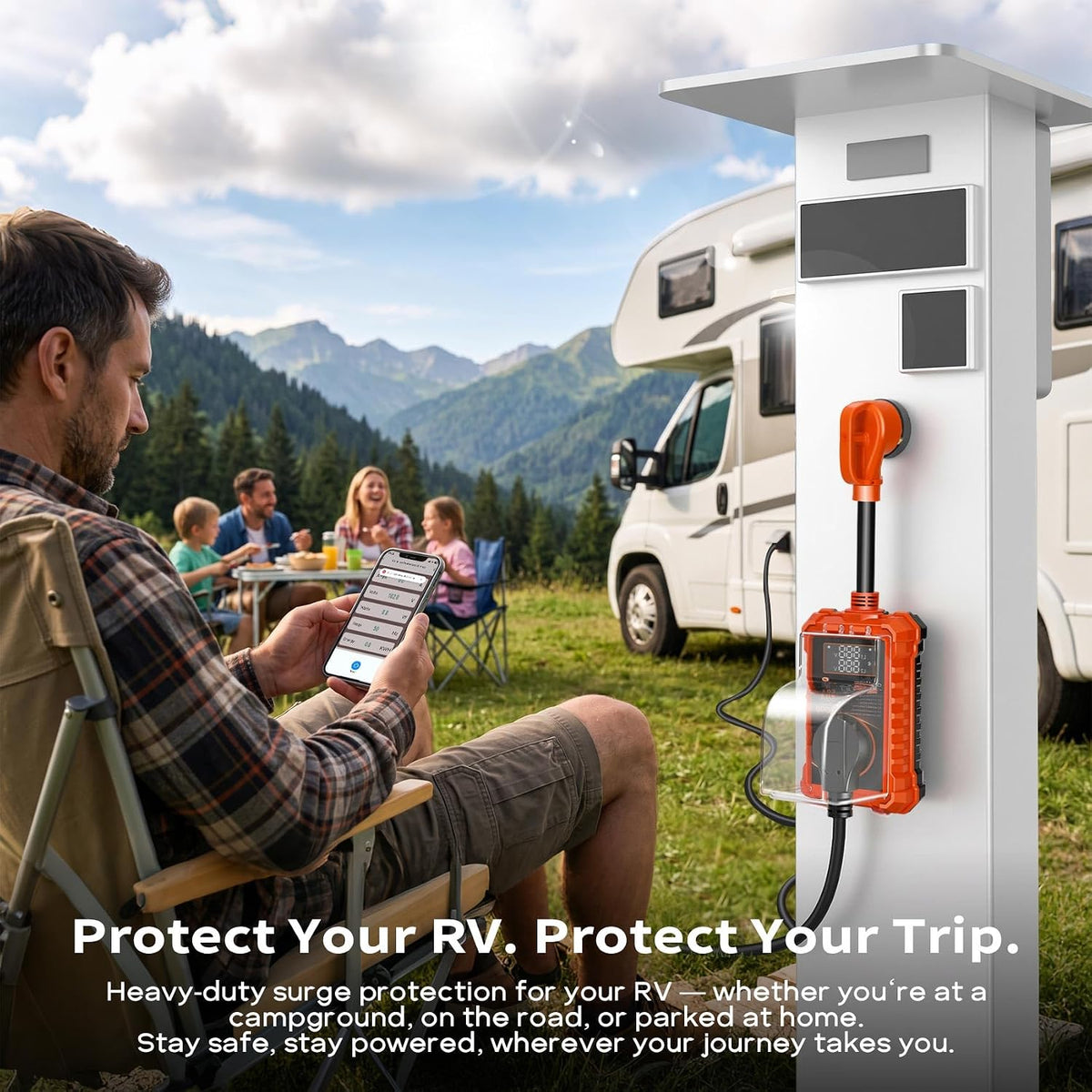 2026 𝐍𝐞𝐰 RV Surge Protector 50 Amp with Smart App & Bluetooth, 22000J