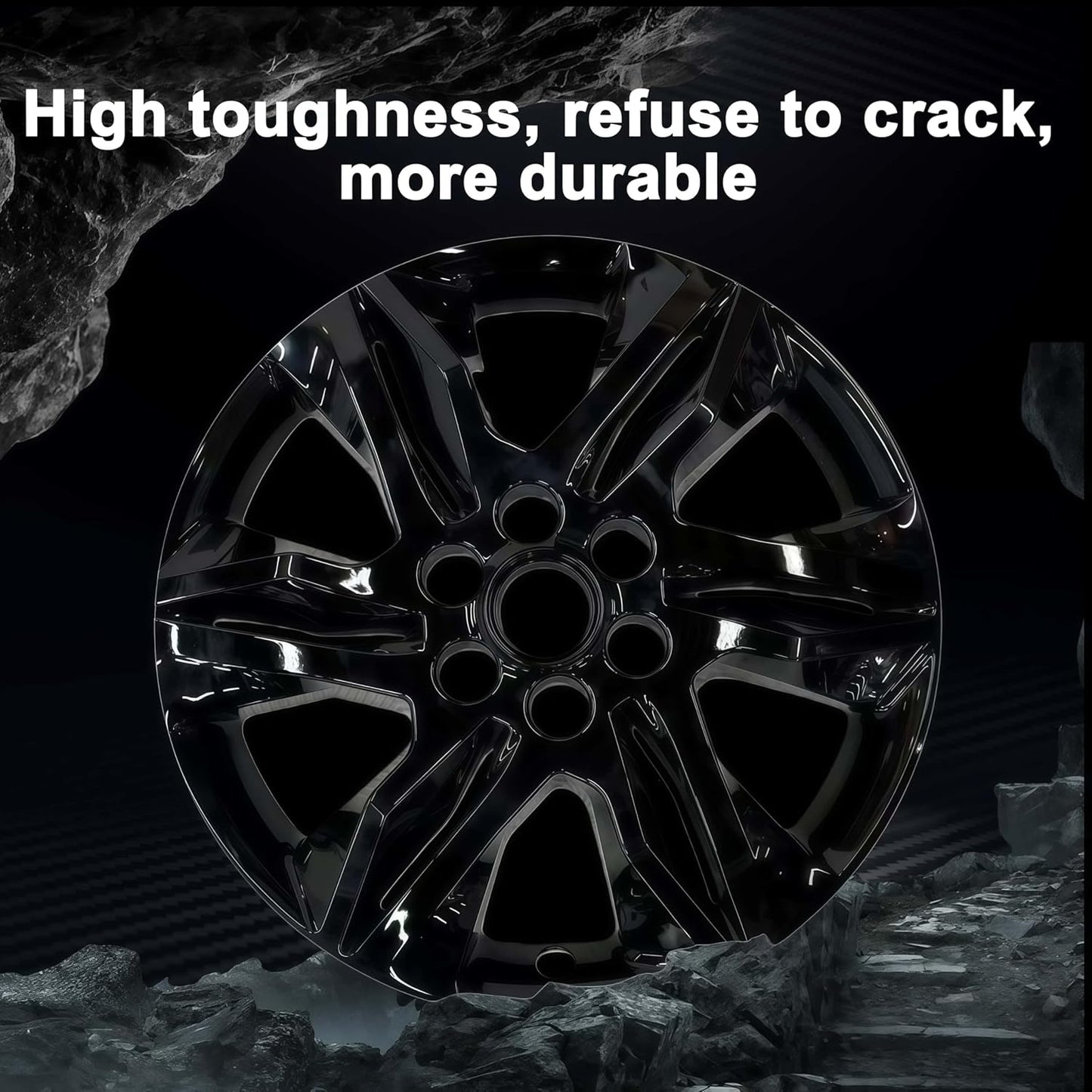 18-inch Wheel Skins Compatible with Ford Chevy Blazer 2019 2020 2021 2022 ；Set of 4 Pack Wheel Covers；Glossy Black