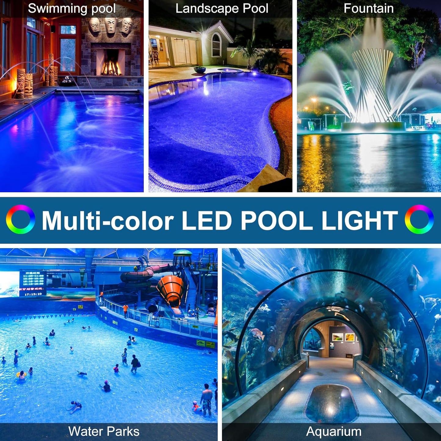 5G 10 Inch AC 12V Pool Light, 10 Inch RGBW led Pool Lights, 12V Pool Light for Inground Pool with 50 Foot Cord for 10 Inch Wet