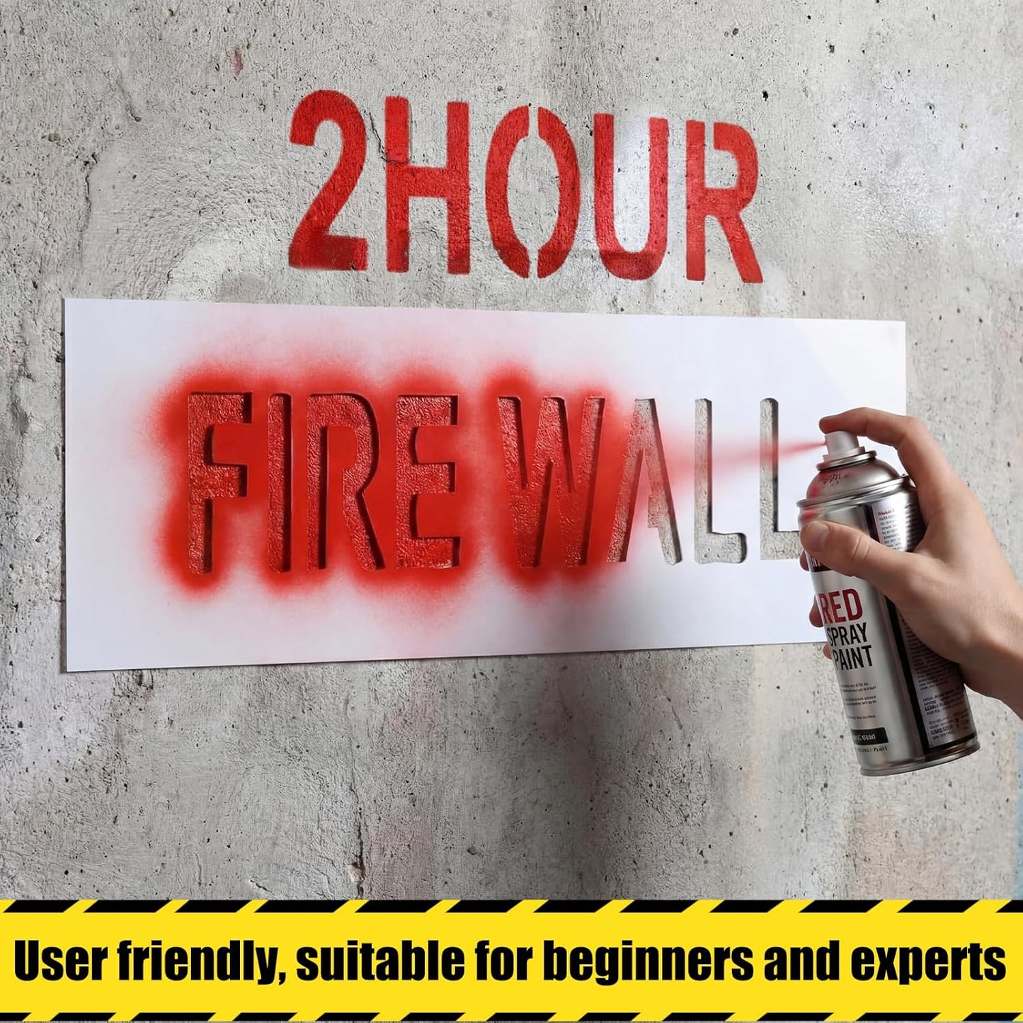 7 Stencil Set Fire Wall Marking Stencils 4 Inch Letters Fire and Smoke Barrier 1 Hour 2 Hour Smoke Partition Smoke/fire Wall Protect All Openings