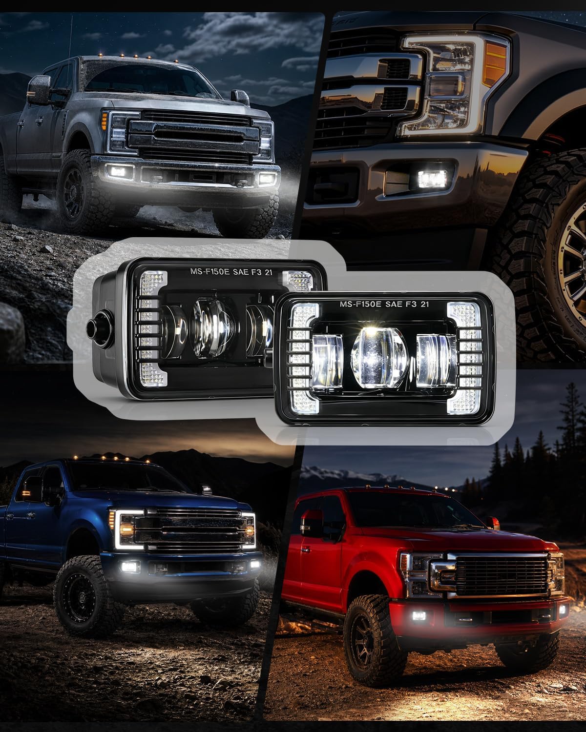 Auxbeam Upgarded LED Fog Lights With White DRL, 4 Inch Fog Lights for Ford F150 2015-2020 F250 F350 2017-2018, 36W 3600LM Bumper Fog Lamps Dot Approved, IP67 Waterproof, Pair, Black