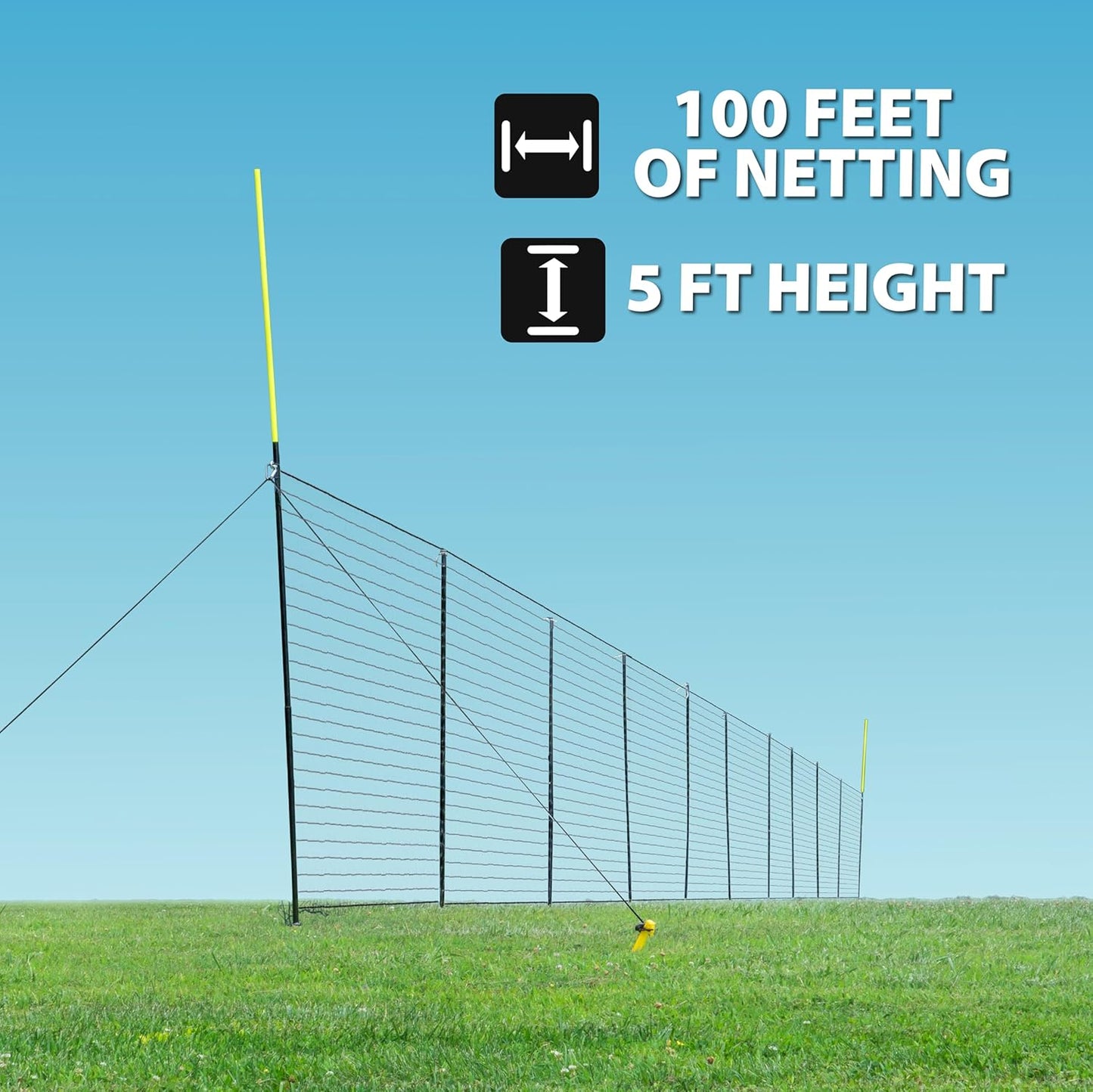 Anything Sports Baseball, Mini Baseball, Softball Fence. 100 FT of 5 FT tall fencing with foul poles