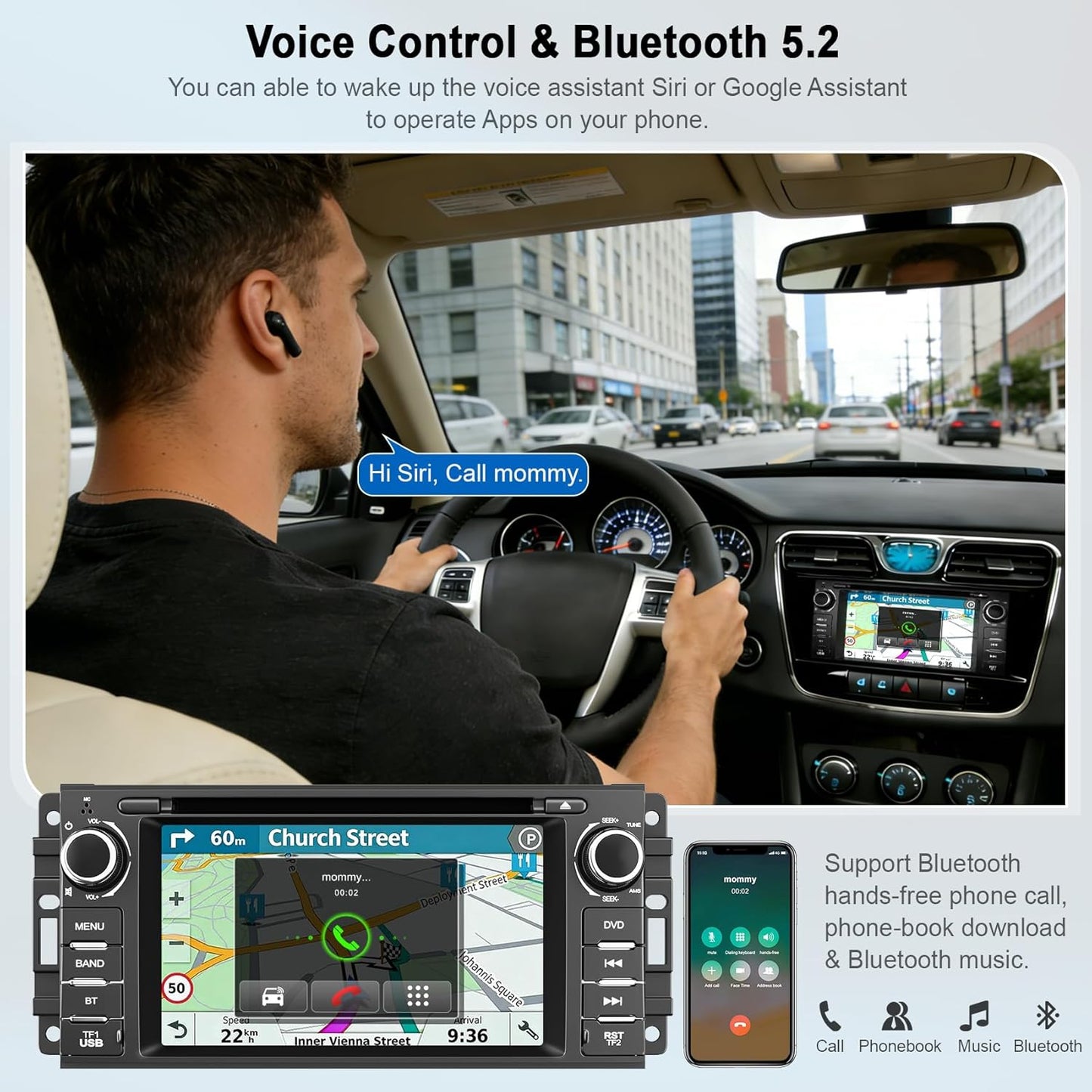 Car Radio Stereo with CD/DVD Player for Chrysler 200 200C (2011 2012 2013 2014),7 Inch QLED Touchscreen Head Unit with CarPlay & Android Auto,Bluetooth & GPS Navigation,Backup Camera& FM/AM Radio For Chrysler 200&200C 2011-2014