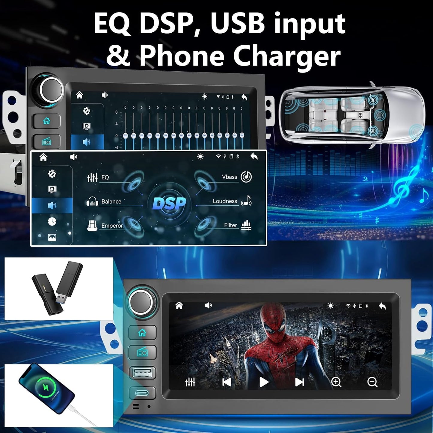 Plug&Play Car Radio for Chevy Camaro 1997-2002，S10 1998-2002，Blazer 1998-2002，for GMC Suburban 1995-1999,Yukon 1995-2002 Sonoma 1998-2002，6.9 Inch IPS Touch Screen with Wireless Carplay Android auto