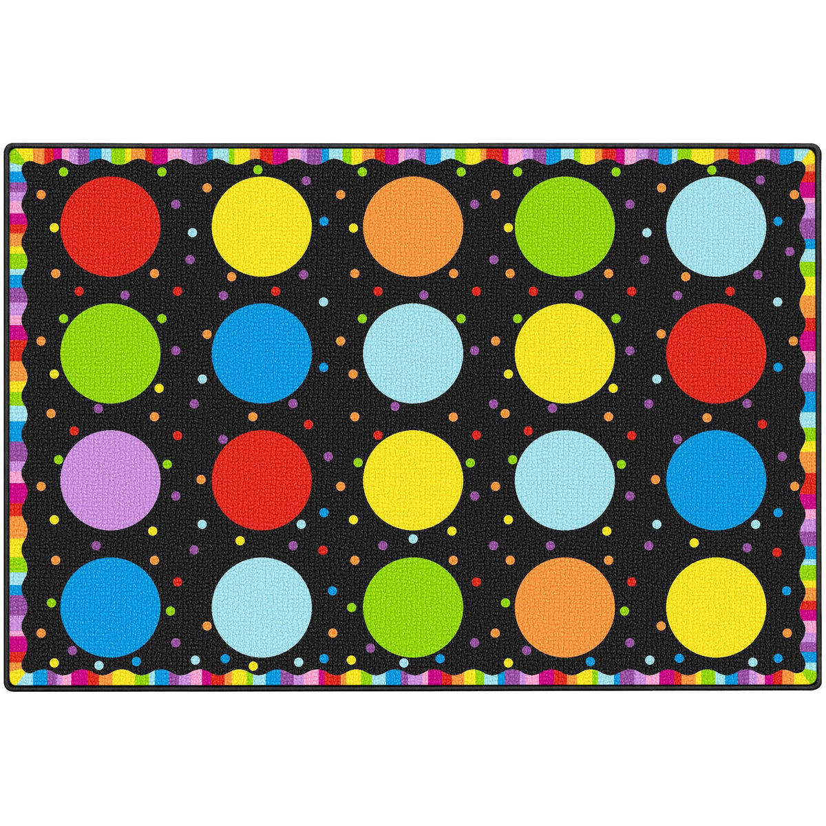 Booooom Jackson Classroom Rug - 5'x7'6'' Playful Rainbow Circle Time Preschool Classroom Carpet, Non-Slip & No-Trip Edges, Vibrant Colors for Kids Playroom Floor Mat