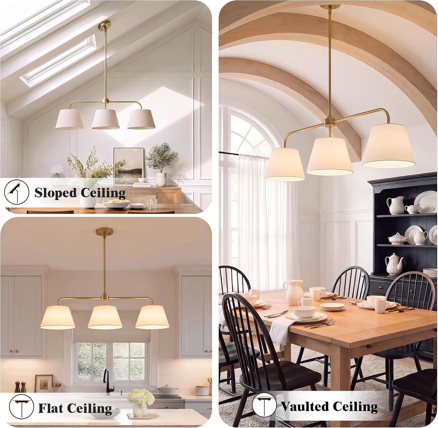 Linear Chandeliers for Dining Room 40.75in, Brass Kitchen Island Fixture