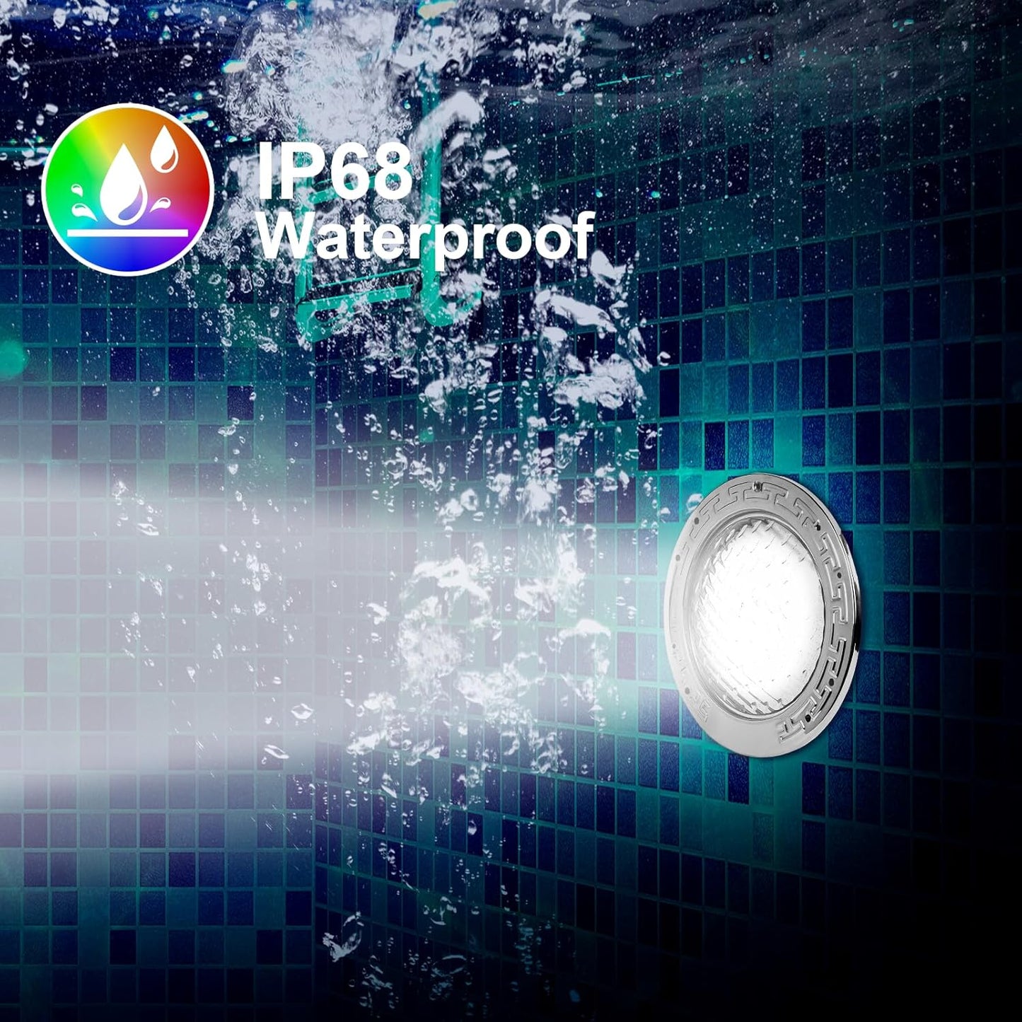 SH101300 Led Pool Lights for Inground Pool 10 inch RGB Color with Remote Controller, 50FT DC 12V Underwater Pool Light for 10" Wet Niche, Replaceme