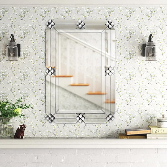 ALEXLOGER 36'' x 24'' Rectangular Large Hanging Mirror Silver Wall Mirror for Living Room Bedroom Entryway