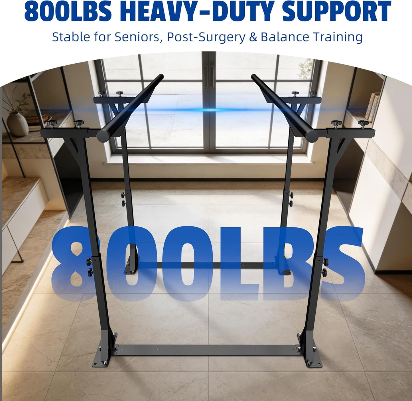 MR Parallel Bars for Physical Therapy 6Ft, Adjustable Standing Assist Bar for Daily Mobility Support, Walking Assist bar with Non-Slip Base for Safe Rehabilitation & Walking Balance Improvement