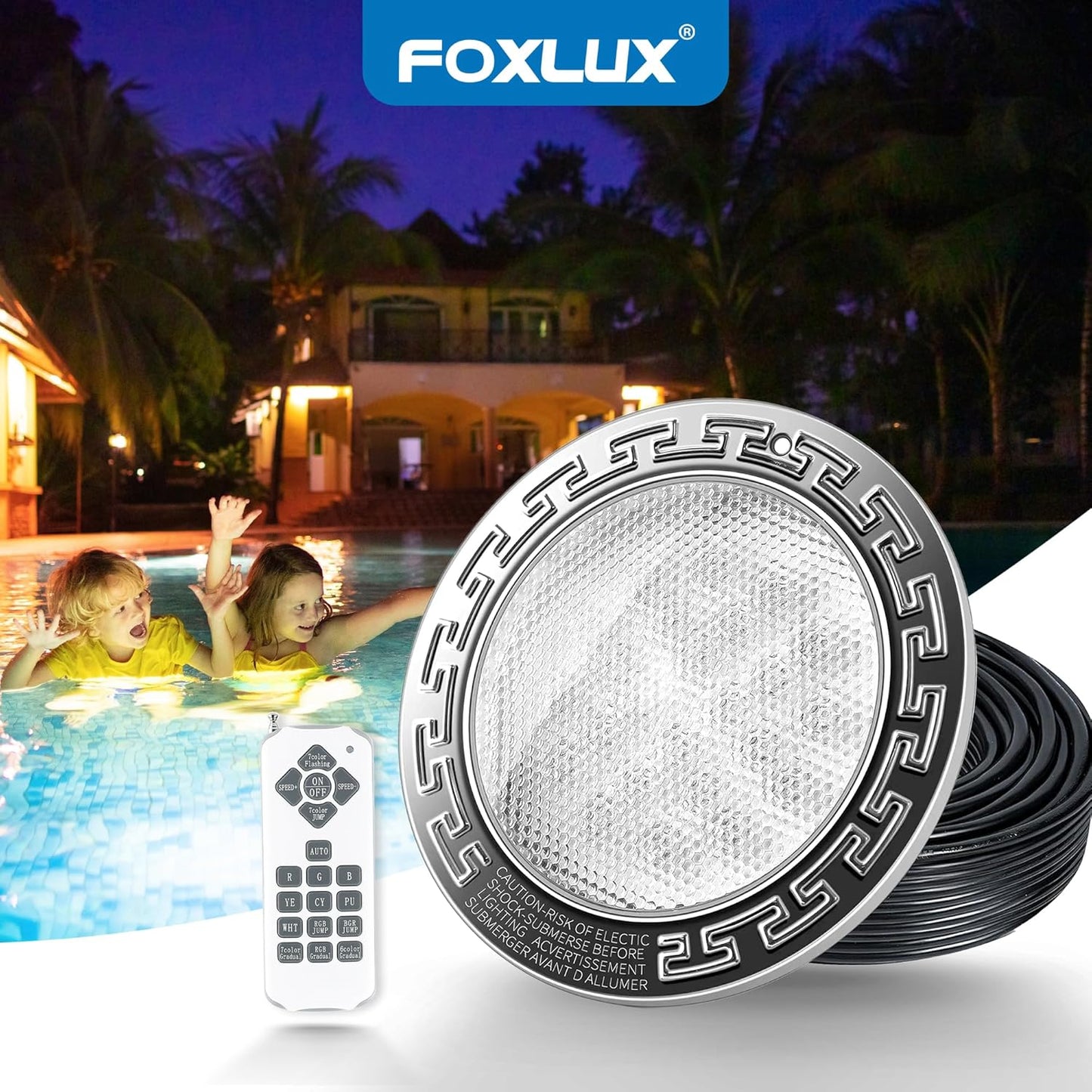 Pool Lights for Inground Pool, 10 Inch LED RGBW Color Changing Inground Pool and Spa Light, IP68 Waterproof Pool Lights for Ab