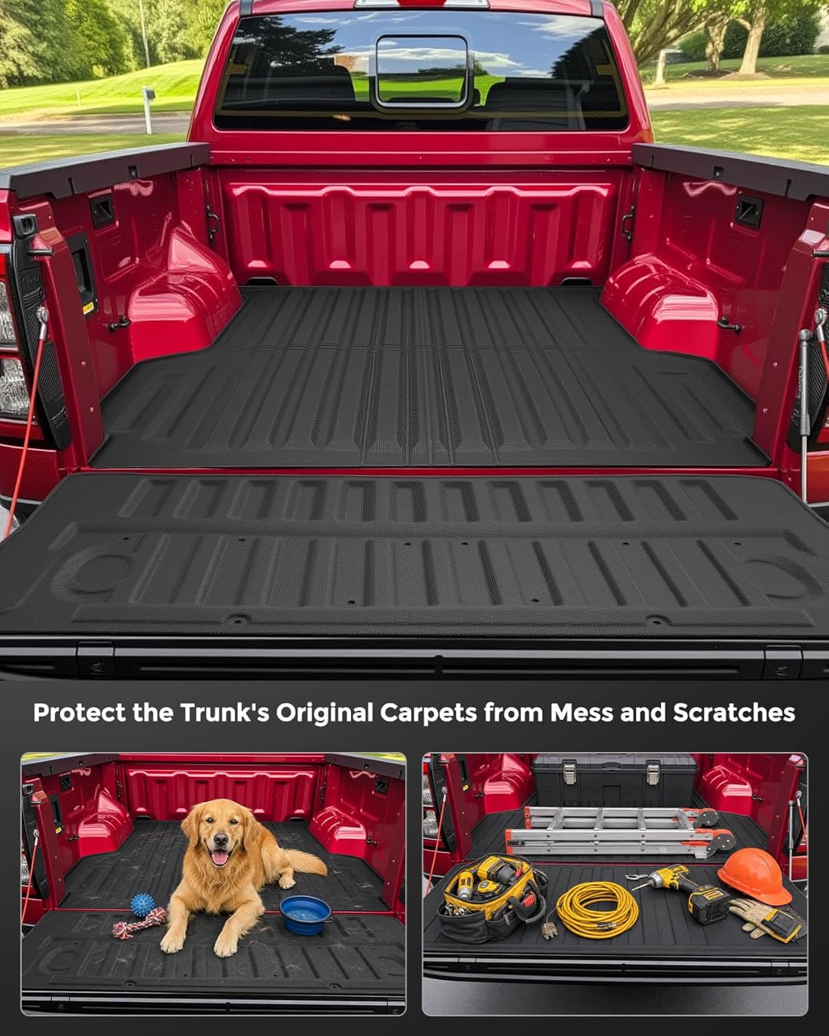 Truck Bed Mat &Tailgate Liner for Ford Ranger 2026 2025 2024 (5FT, 59.6''), All Weather TPE Cargo Mat for Ford Ranger 2024-2026 Accessories