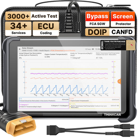 THINKCAR THINKSCAN 689 Sets,OBD2 Scanner with FCA SGW Bypass Gateway Access | Bidirectional Scan Tool 3000+ Active Test, ECU Coding, 34+ Service, OE Diagnostic, NO Update Limit, Screen Protector Included