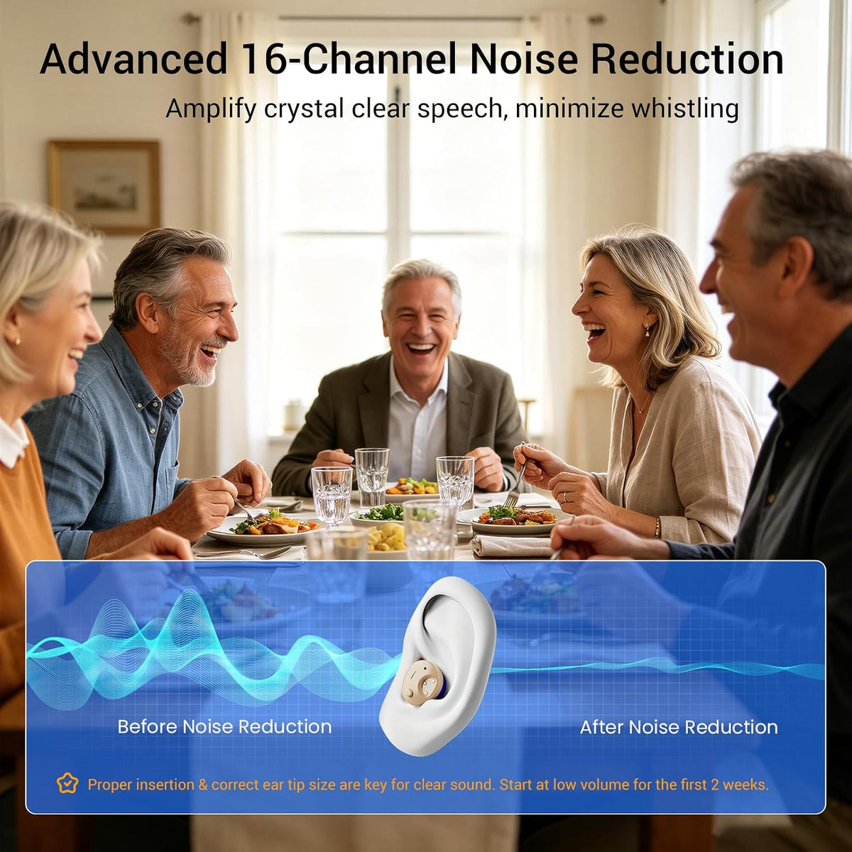 Saban Rechargeable OTC Digital Hearing Aid with Noise Cancellation