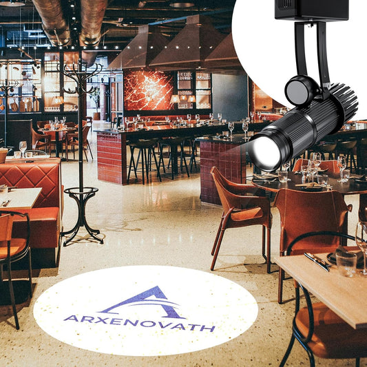 ARXENOVATH GOBO Projector LED Logo GOBO Projector Image Rotation with DJ Effect Light Custom Gobos for Company Restaurant Store Wedding Advertising