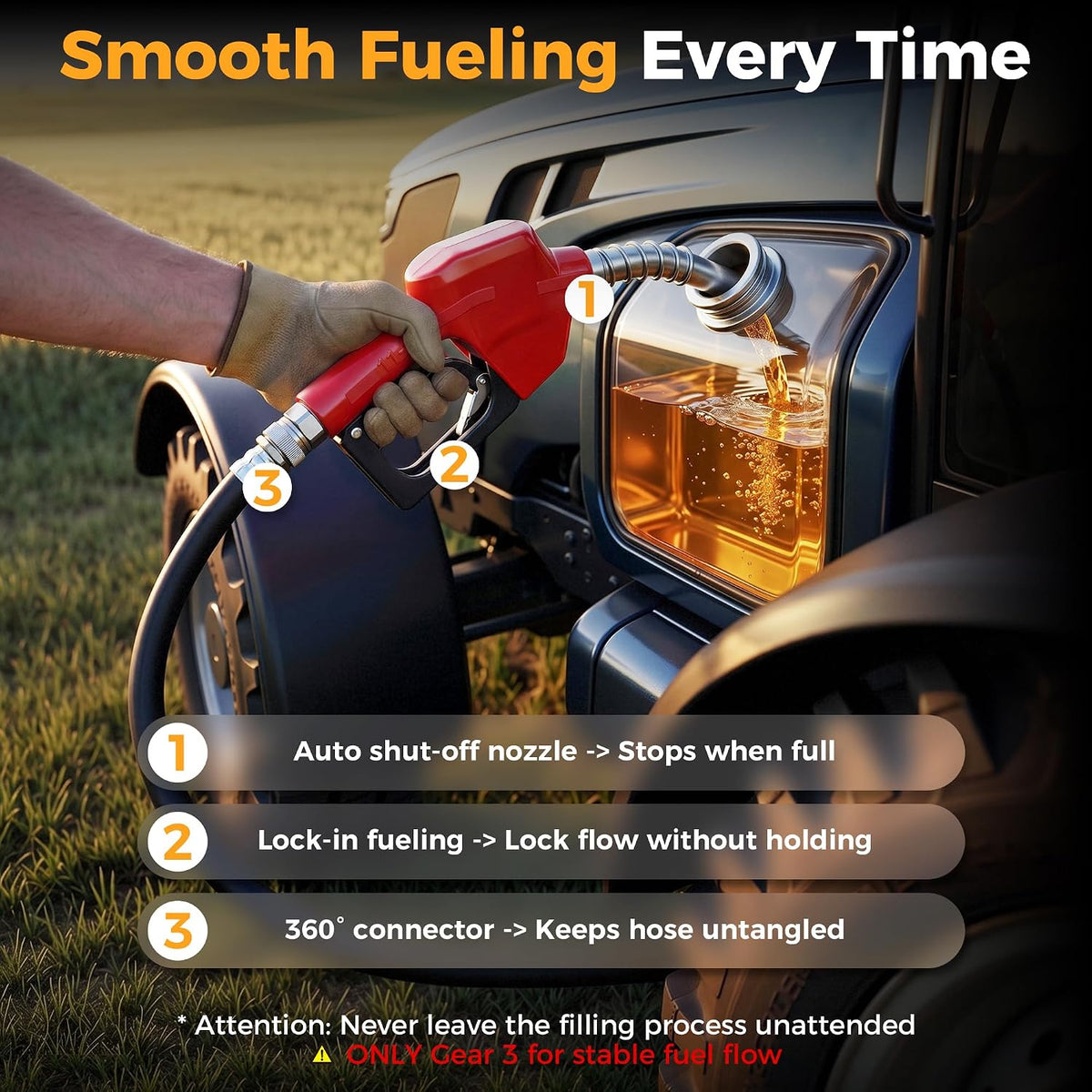 CAMMOO Real 52 Gallon Portable Diesel Fuel Transfer Tank, 13.2 GPM, 12V DC 52 Gallons