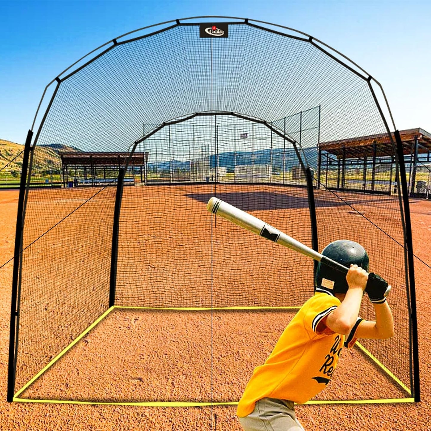 Portable Outdoor Softball Baseball Batting Hitting Cages with Frame and Net for Home Backyard Accessories Heavy Duty Portable Batting Cage for Garage