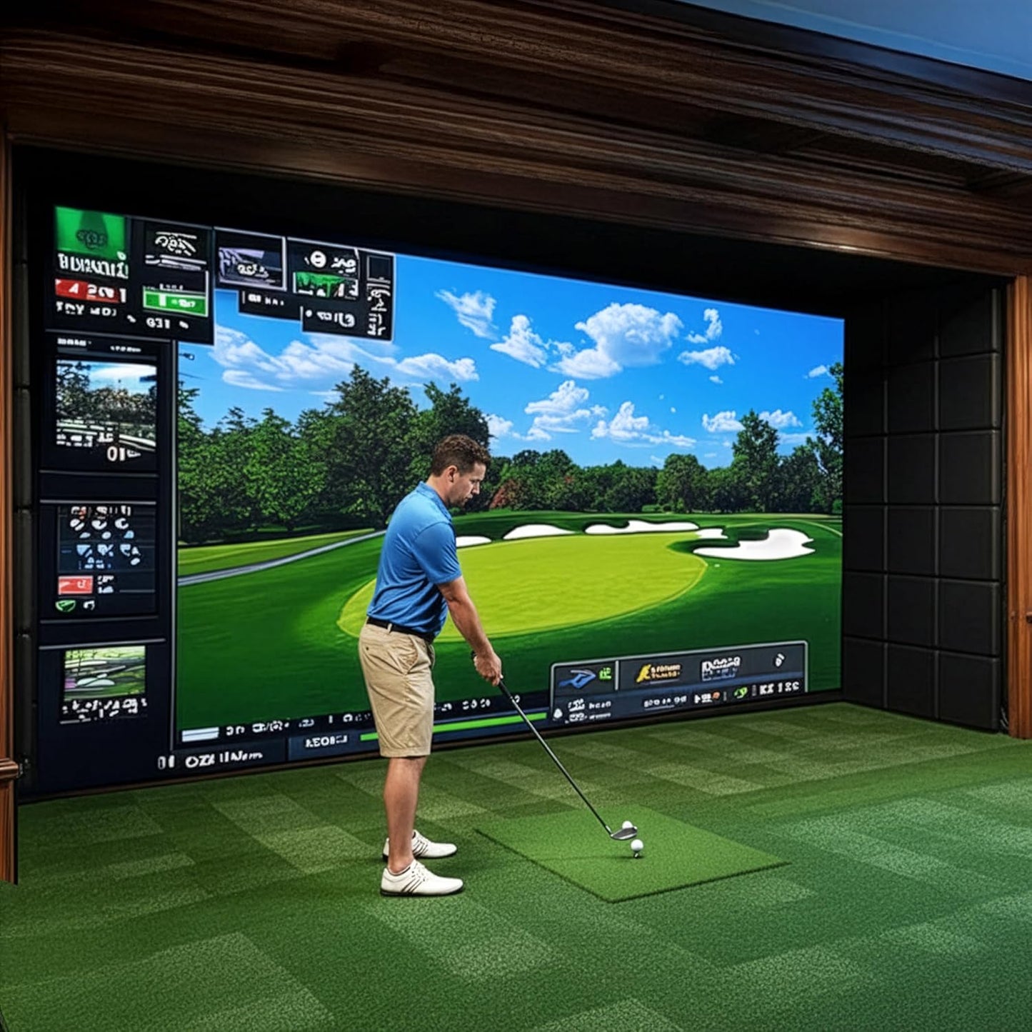 Life Finds 6 Pack Wall Pads, 20 x 20 x 3 in Each, High-Density Memory Foam Golf Enclosure Padding with PU Leather Surface, Impact Protection for Golf Simulators, Self-Adhesive, LF-WPP6
