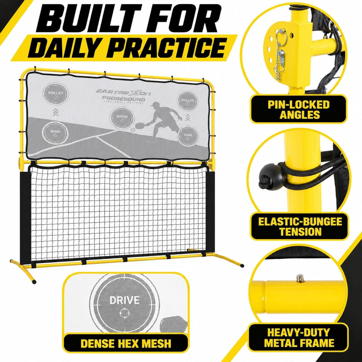 3-in-1 Pickleball Rebounder, Pickleball Trainer for Solo Practice 5.5x6 FT