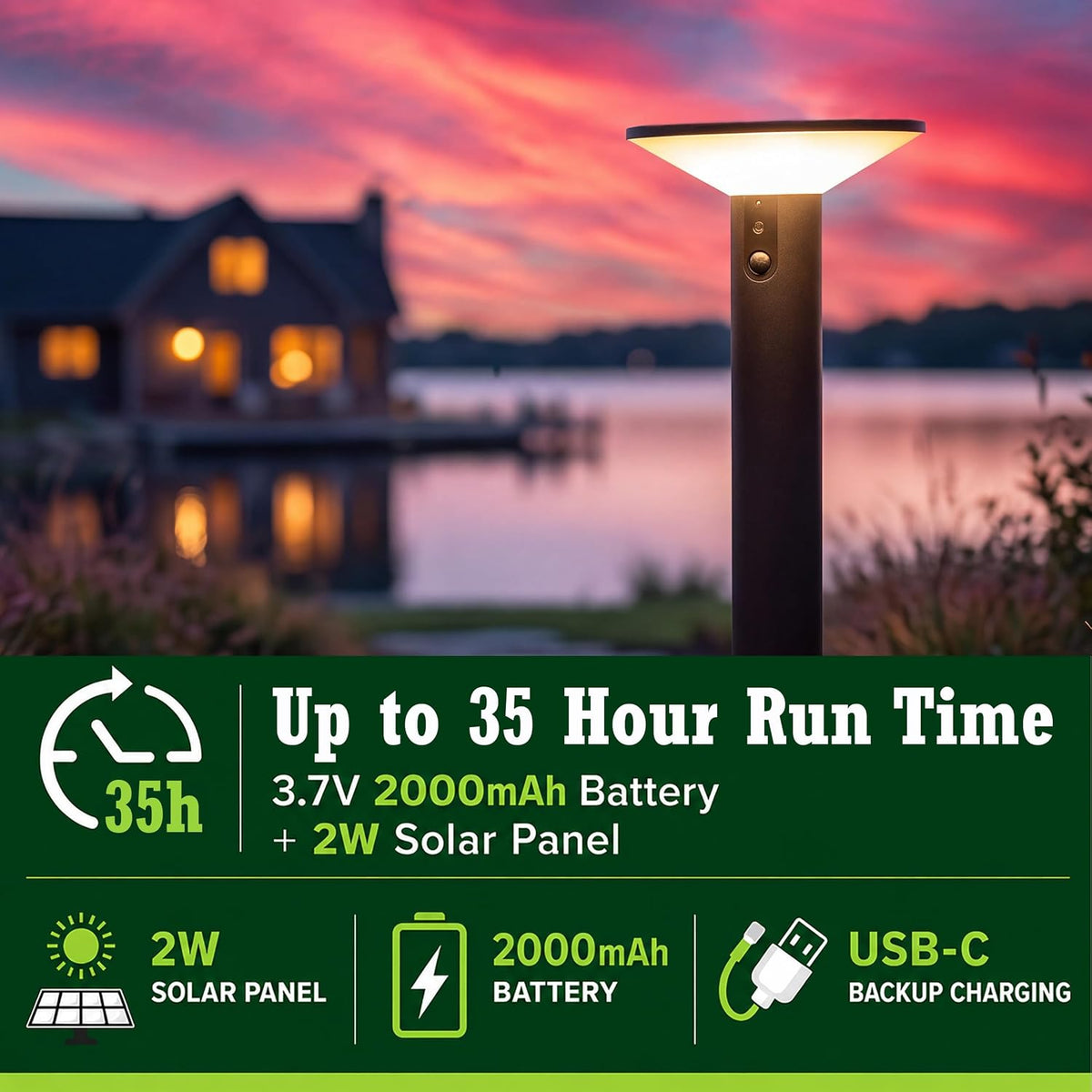Solar Pathway Lights Victorian Series, Motion Sensor, 3 Modes, 4pk 4PK | 18" H