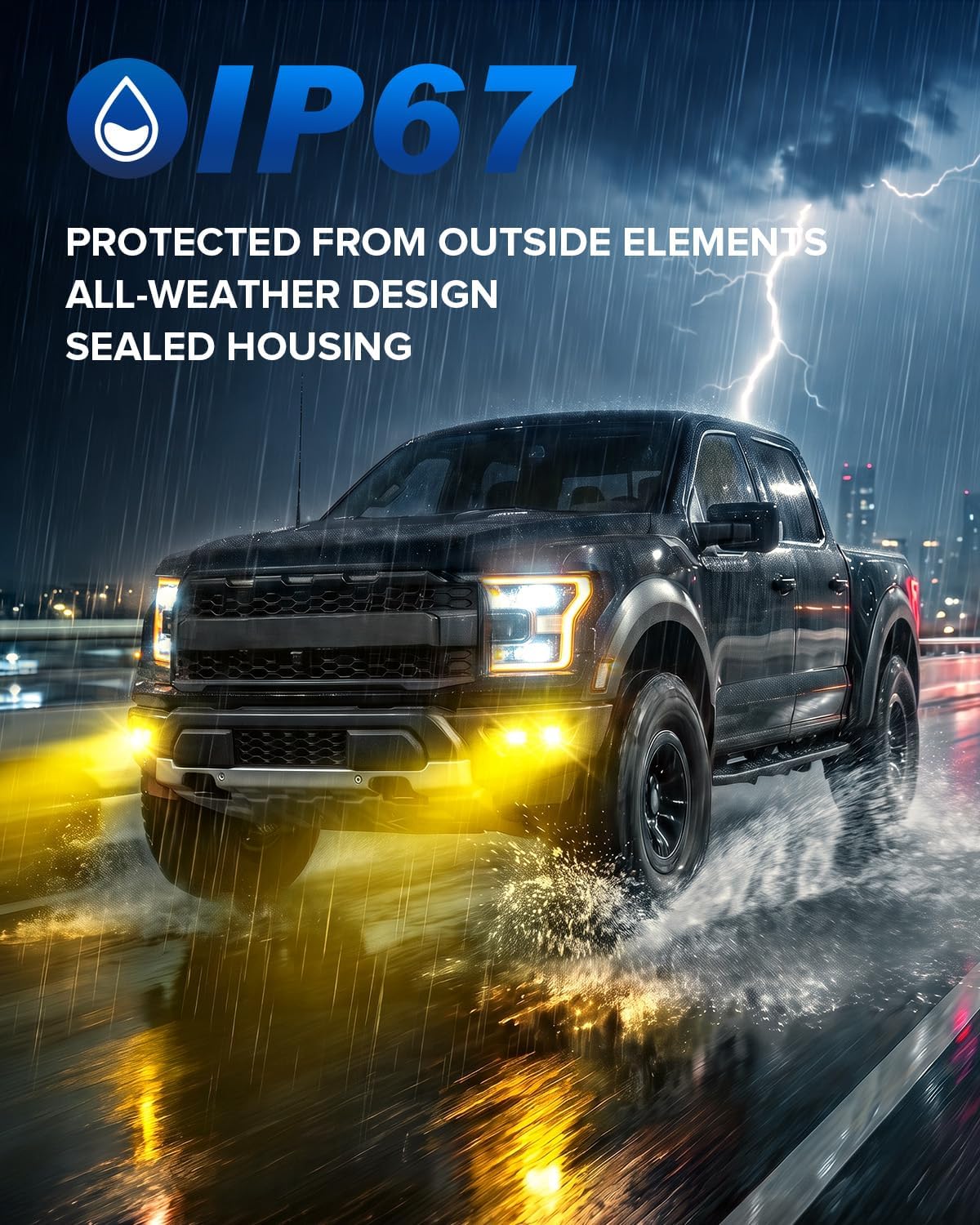 LED Fog Lights for 2021-2025 Ford F150 Raptor | Only Raptor Model C2|2021-2025 F150 Raptor |Yellow Light