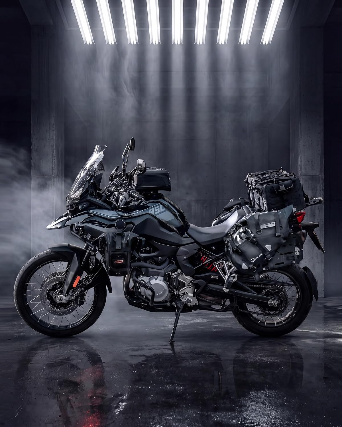 HI-LINE Motorcycle Saddlebags 28L(14L*2) Waterproof PVC