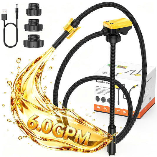 8000mAh Rechargeable Cordless Fuel Transfer Pump with Auto-Stop