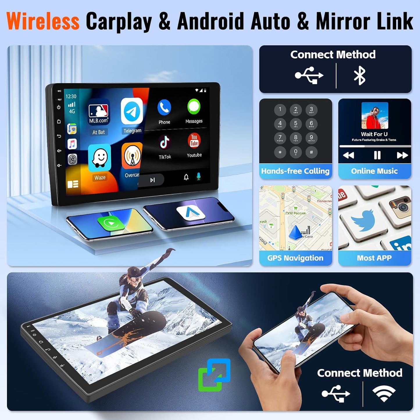 2+64GB Realdio Android 15 Car Stereo for Chevrolet Chevy Trax 2014 2015 2016 CarPlay Android Auto, 9" Touchscreen Car Radio for Chevy Trax with GPS WiFi Bluetooth FM/RDS EQ 26UI Backup Camera