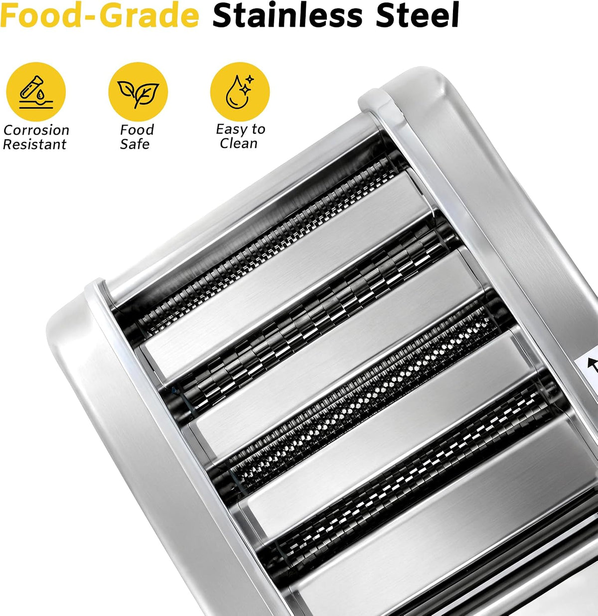 Dyna-Living Electric Pasta Maker Machine Dough Sheeter, 4 Types of Noodle