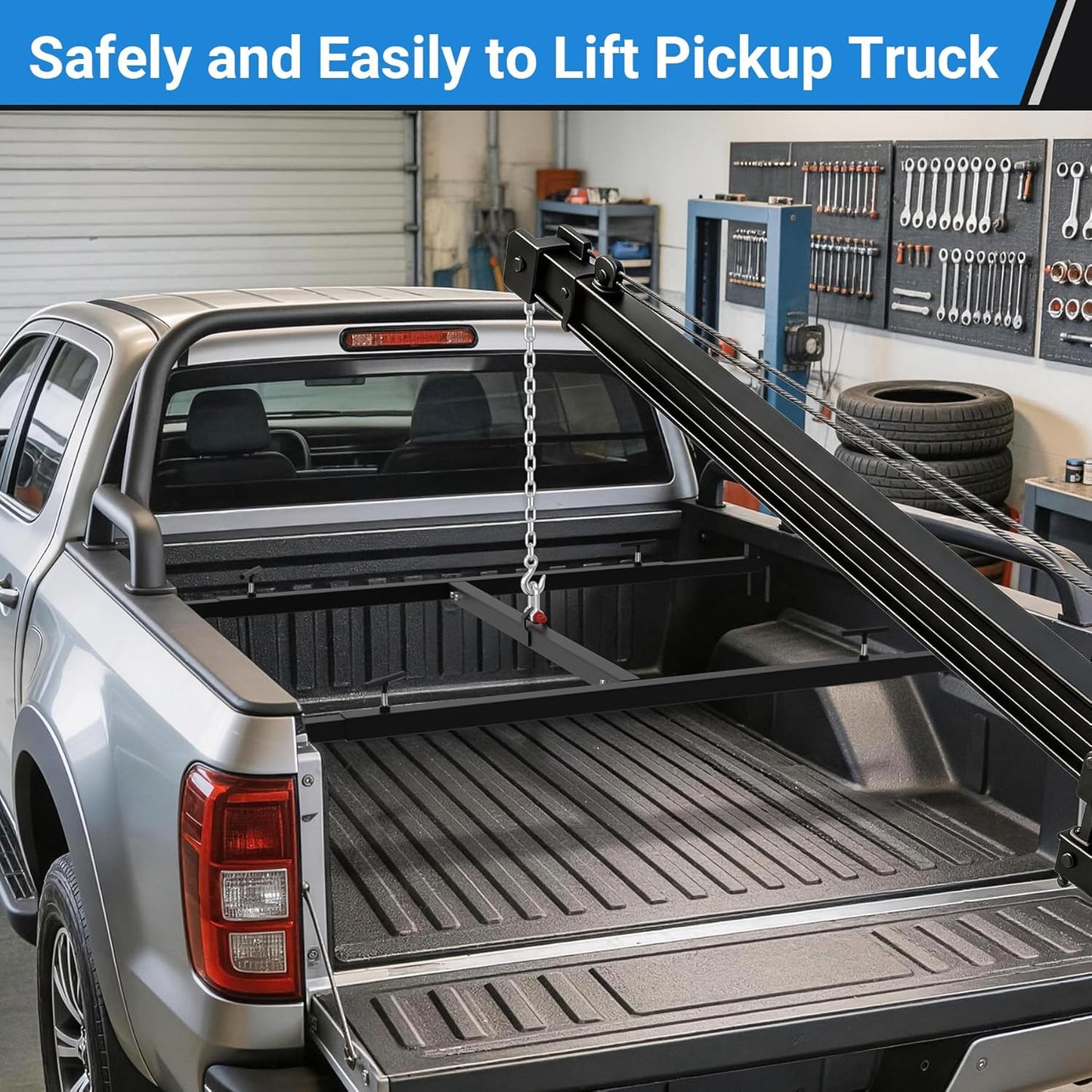 Adjustable Truck Bed Lifter Box Lift for Lift Pickup, Powder Coated Heavy Duty Truck Bed Lifting Tool for Pickup Trucks, 800LBS Capacity