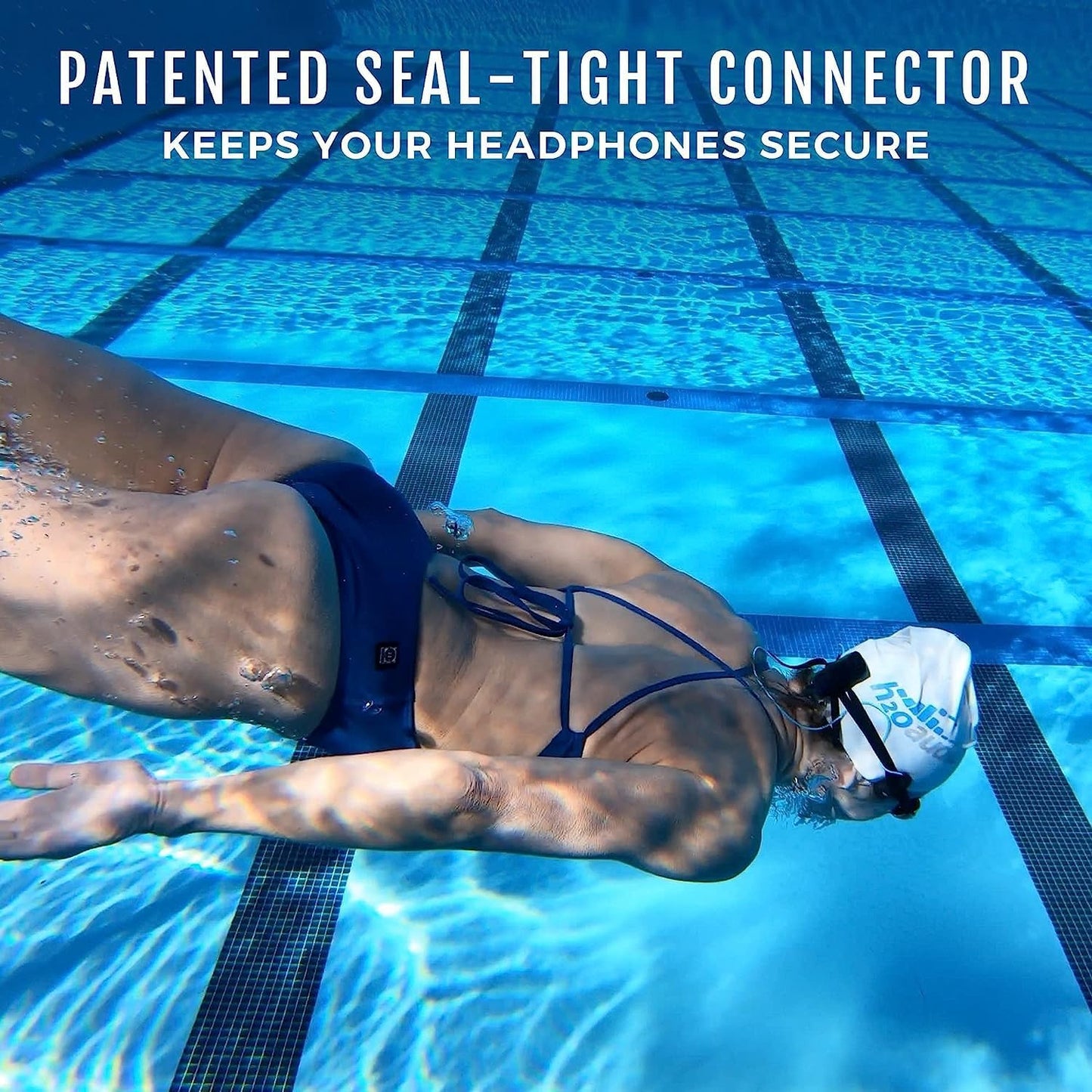 H2O Audio Stream 3 PRO and Surge S+ Earbuds - Underwater Streaming Music Waterproof MP3 Player for Swimming with Bluetooth and Short Cord Underwater