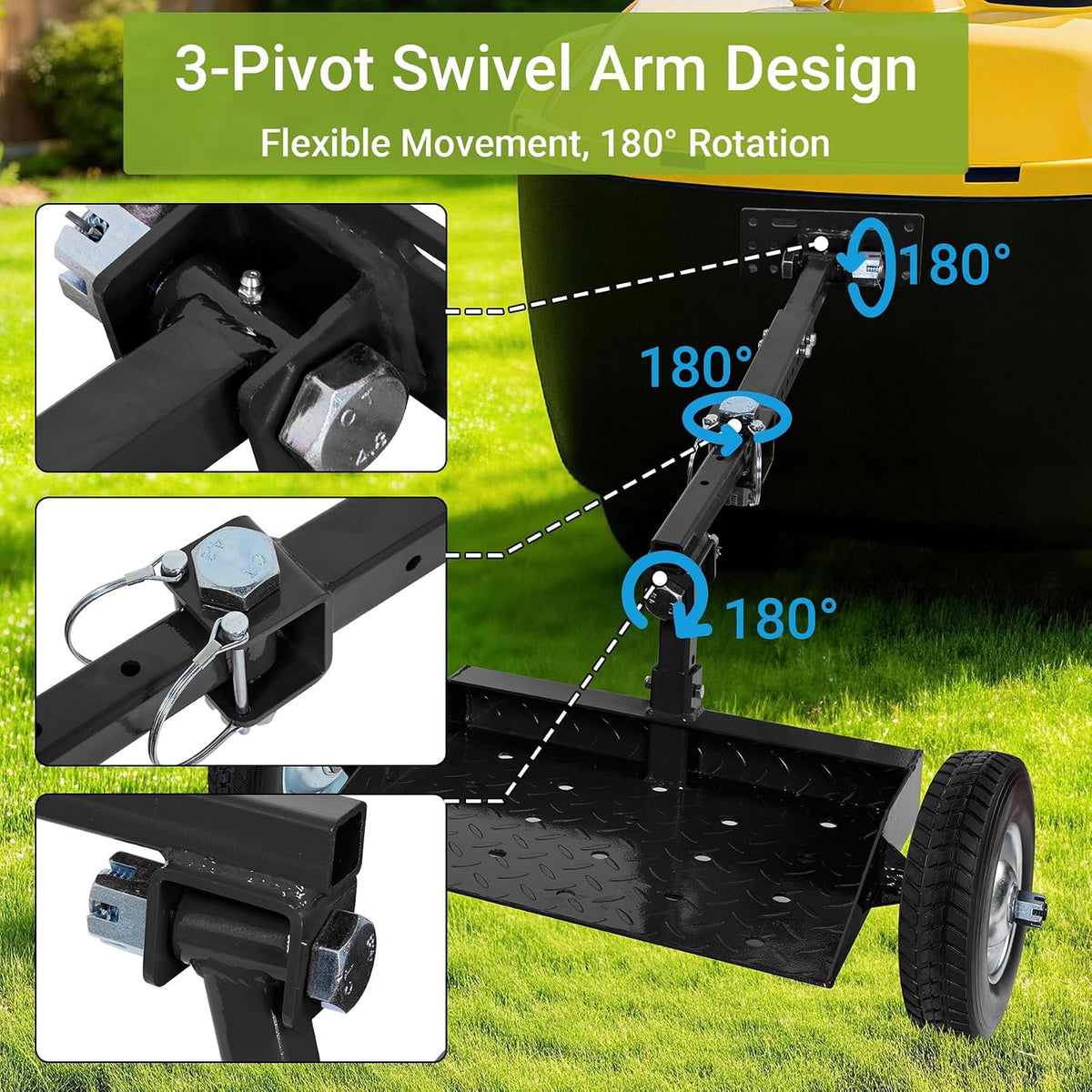 Updated Lawn Mower Wheels Sulky, Walk Behind Mower-Sulky
