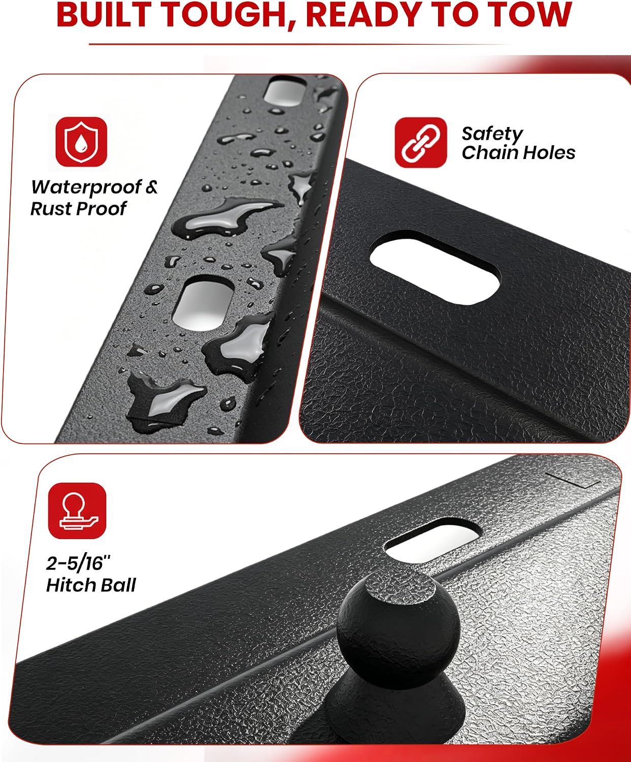 Gooseneck Ball Plate for Industry-Standard 5th Wheel Rails | 5th Wheel to Gooseneck Adapter with 2-5/16 Inch Ball Universal Gooseneck Hitch for Pickup Truck Bed 30,000 lbs