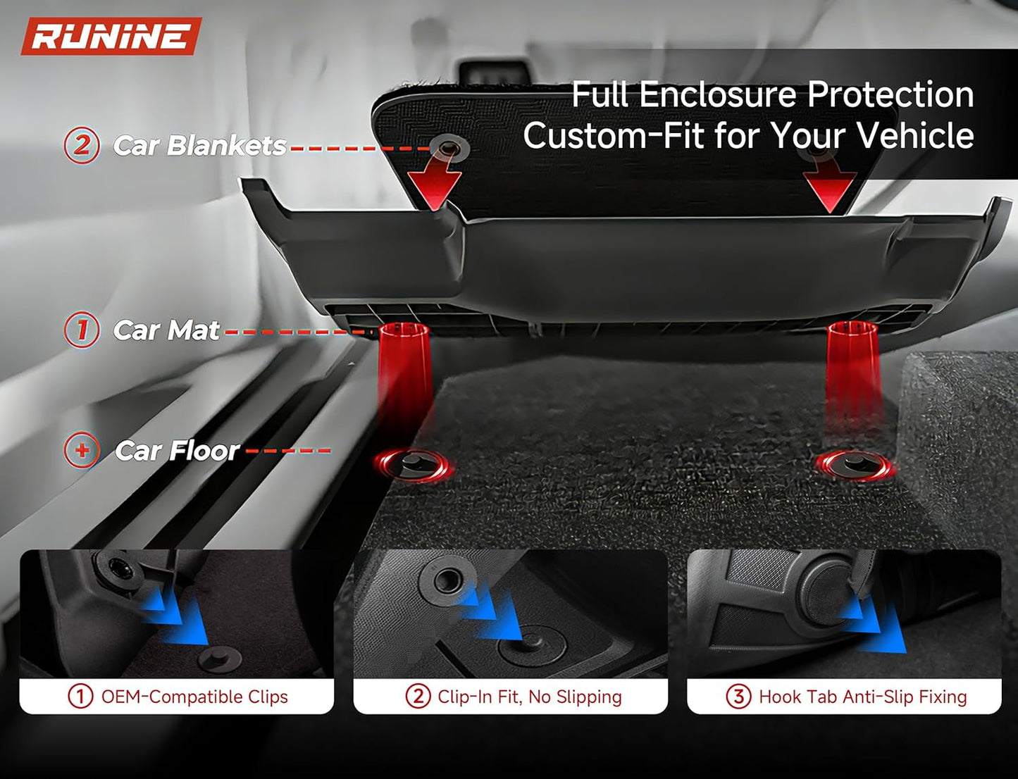 Floor Mats & Cargo Liner Set for Toyota RAV4 2019-2025, Full Coverage Interior Protection with Trunk Mat, Backrest Protector & Door Sill Guards, All Weather TPE Waterproof Anti-Slip Custom Fit