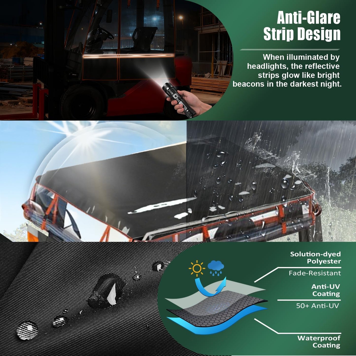 2026 Upgraded Forklift Cover, EVA Transparent Material, UV Protection, 600D Oxford Cloth for Outdoor Indoor Forklift，57" Top 45" L x 40" W x 52" H, Fit Forklift up to 6000 lb