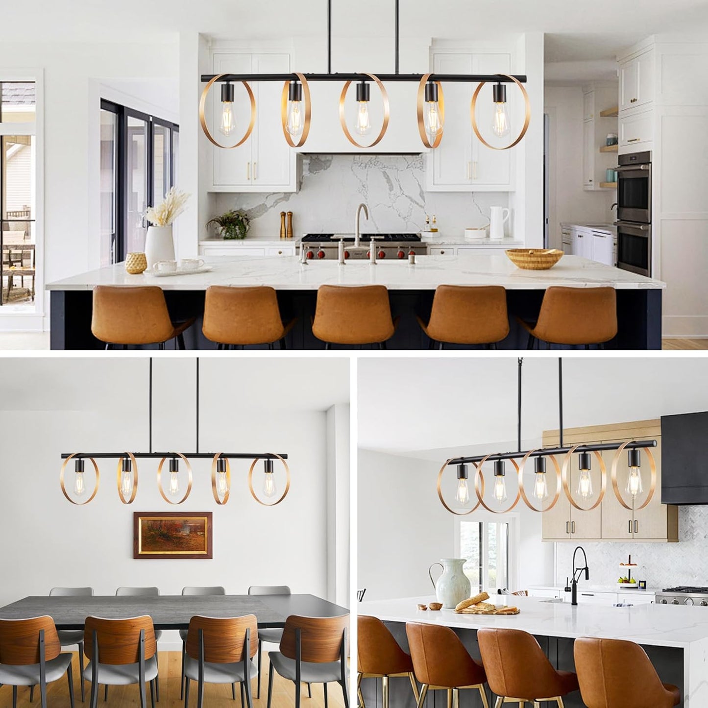 Dining Room Light Fixture, Chandelier, Pendant Lights Kitchen Island Lighting Industrial Chandeliers for Dining Room Black Island Lights for Kitchen