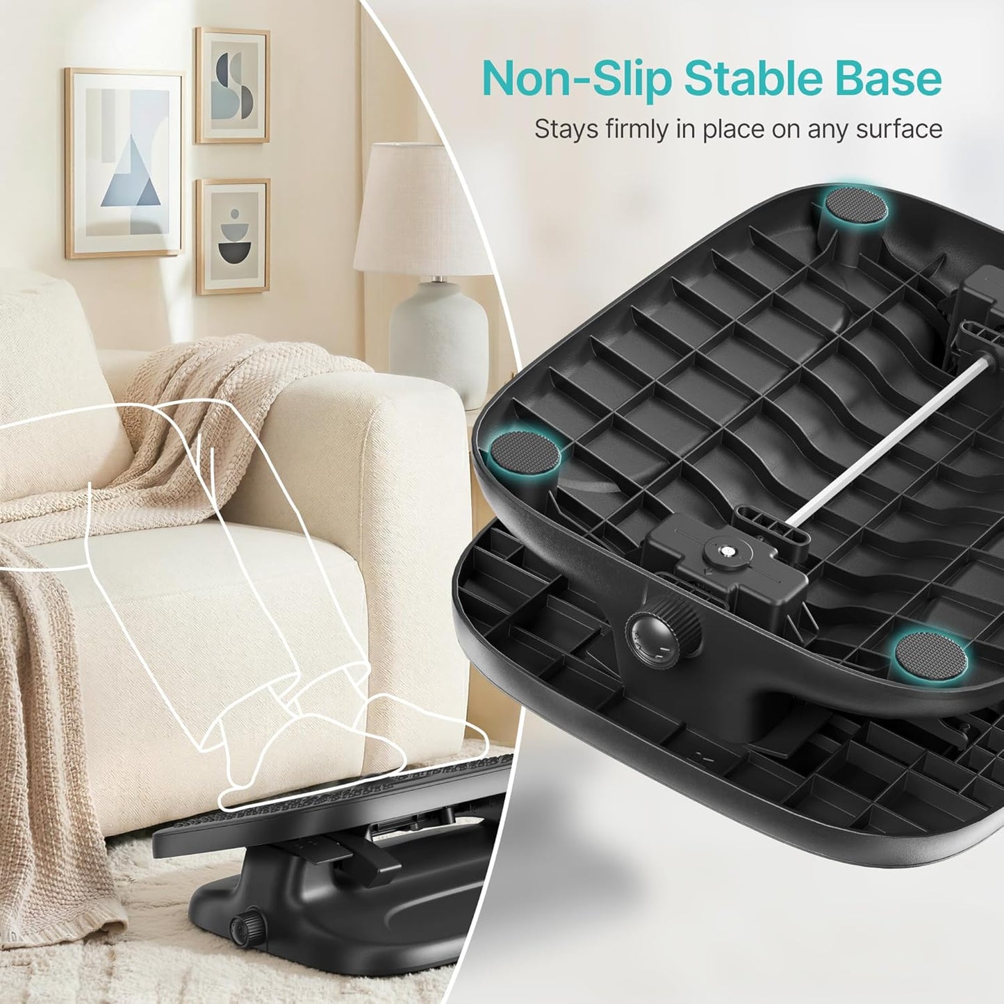 PEGZONE Under Desk Footrest, Adjustable Foot Rest with Height and Degree Angle,Ergonomic Desk Foot Rest with Massage Texture, Foot and Leg Rest for Home & Office Textured Massage Surface