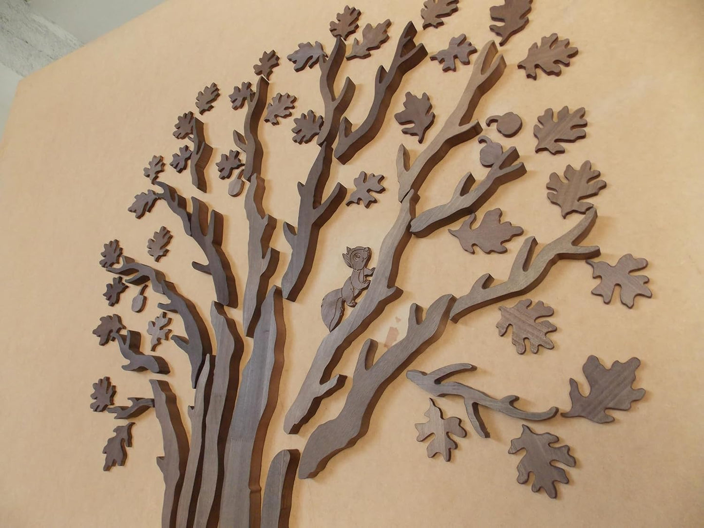 WOODTELLSTORY &#39;White Oak Tree&#39; DIY Wood Wall Art Wall Sculptures,Excellent Wall Decoration For Homes & Offices,39&#34;Wide x 59&#34;High