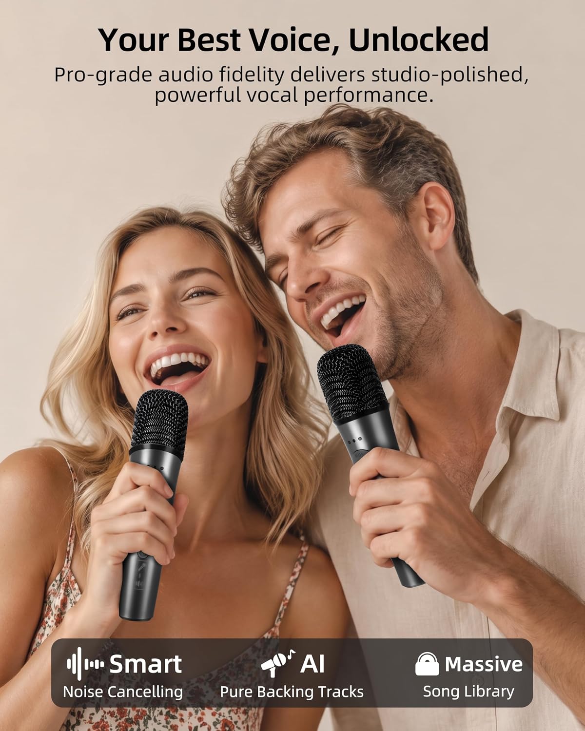 OTIC AI Karaoke Microphone, Bluetooth Receiver HiFi Wireless Audio Adapter