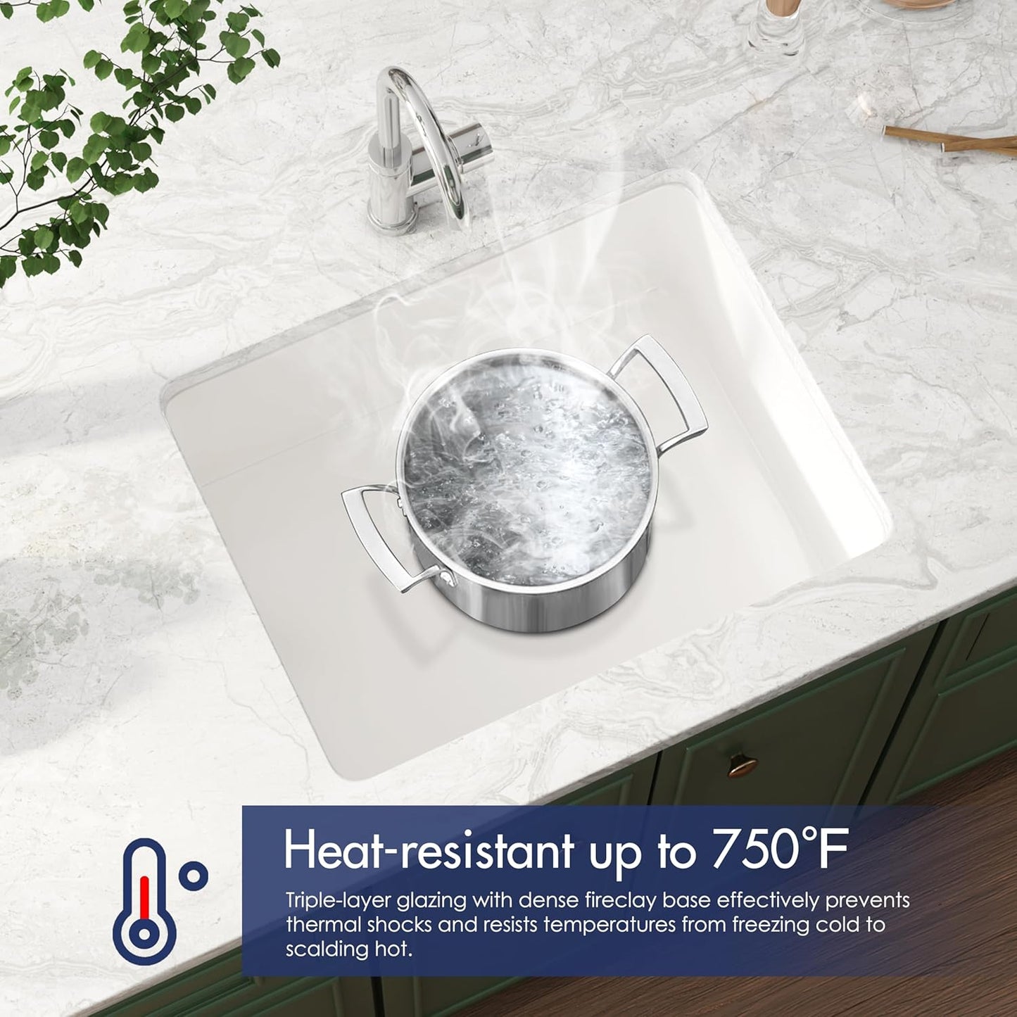 Drop in Kitchen Sink, Eridanus 24'x 18' Undermount Kitchen Sink 24 Inch Fireclay Sink Dual Mount White Kitchen Sink Topmount Deep Single Bowl